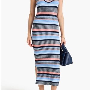 Veronica Beard Multicolor Striped Midi Dress